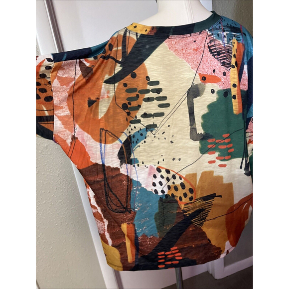 NWT Women’s Blouse Abstract By Jess And Jane Raglan Sleeve Colorful - Picture 8 of 13